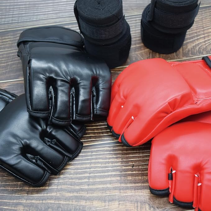 2 Pairs Boxing Gloves Kickboxing Gloves for Men Women Beginner Professional Shockproof Leather