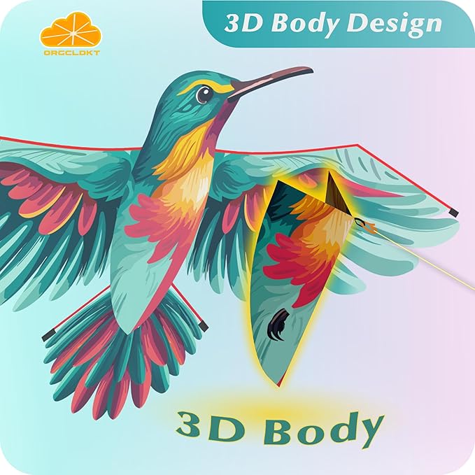 ORGCLDKT- 3D Lifelike Style Bird/Eagle Kite, Super Easy to Fly with, Ideal for Kids, Adults, Girls