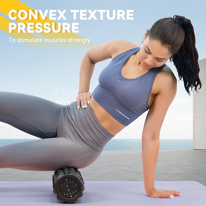 Vibrating Foam Roller, High Density Massage Muscle Roller Back Roller Foam for Back Pain Relief &