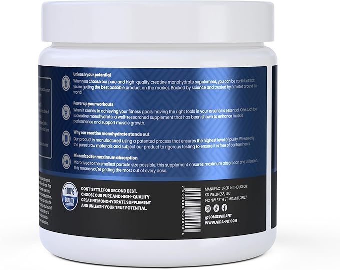 Micronized Creatine Monohydrate Powder, Vegan Creatine Powder Unflavoured, Supplements for Men