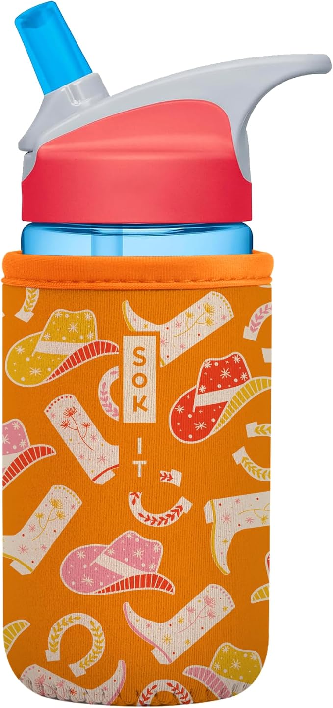 Sok It BotlSok Water Bottle Sleeve Insulated Neoprene Cover (Cowgirl Couture, Fits 12oz CamelBak or