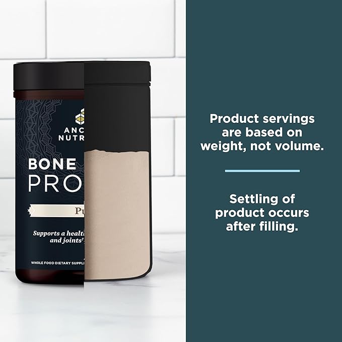 Ancient Nutrition Grass Fed & Cage Free Bone Broth Protein Powder, 20g Protein Per Serving