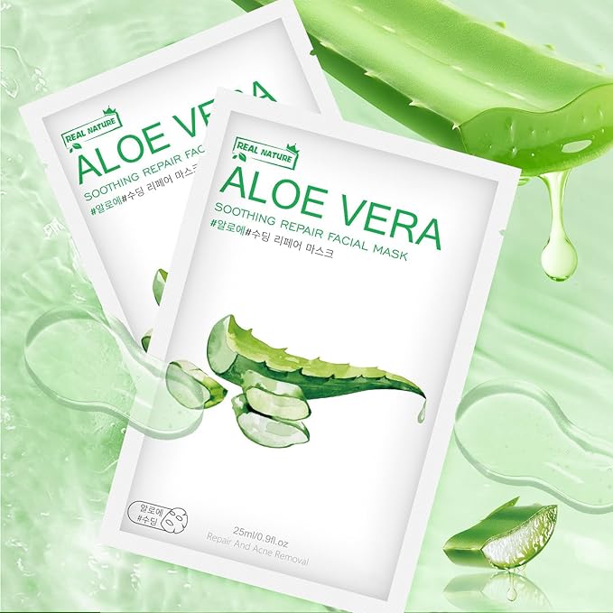 Aloe Vera Face Mask,Hydrating Face Masks Skincare For Dry, Oily,Sensitive Skin,Aloe Facial Skincare