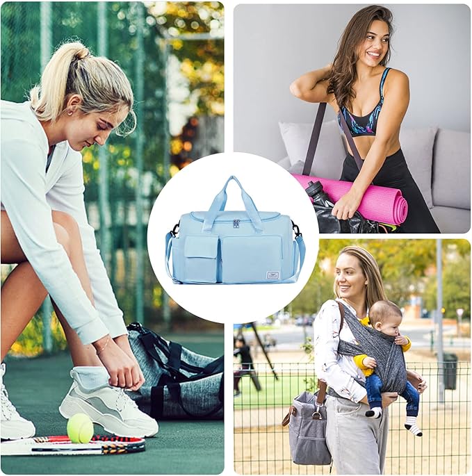 FIORETTO Women's Gym Duffle Bag with Shoes Compartment, 37L Capacity, Ideal for Travel, Gym