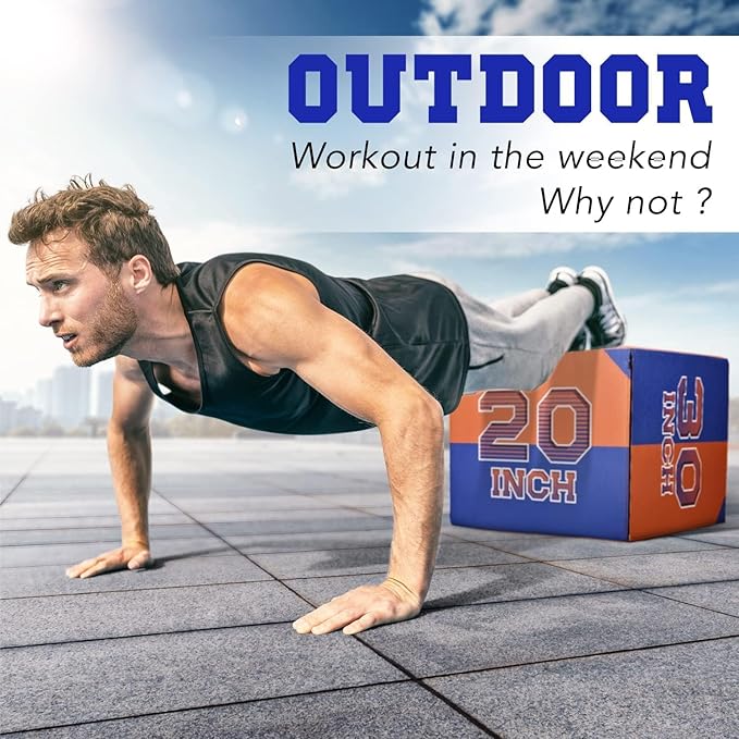 Yes4All 3-in-1 Soft-Padded Plyo Box With Wooden Core, Non-Slip Multi-Use Cushioned Plyometric Jump