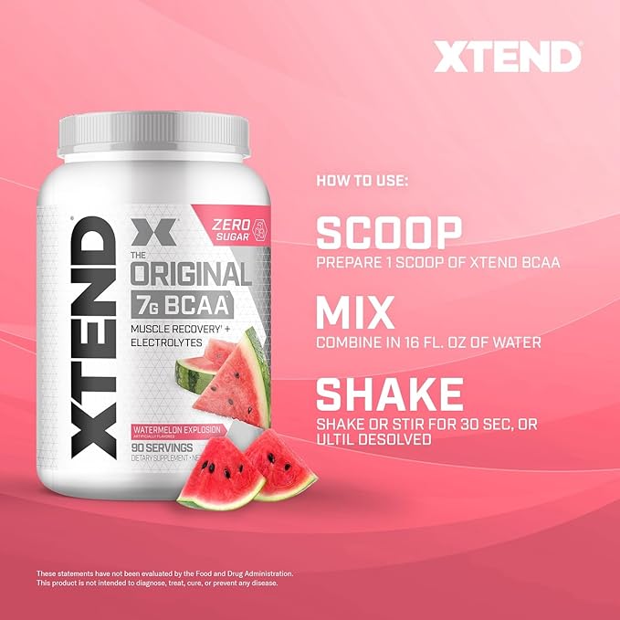 Xtend Original BCAA Powder, 7g BCAAs and 2.5g L-Glutamine for Muscle Recovery Hydration and Lean