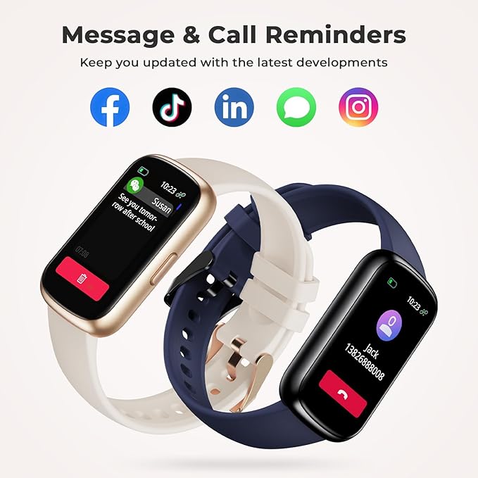 Fitness Tracker for Women Men, Smart Watch Band with 24/7 Heart Rate Blood Oxygen Sleep Monitor