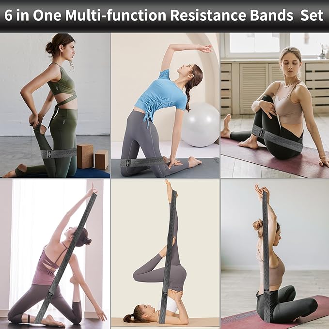 Fabric Resistance Bands for Working Out, 6Pack Non-Slip Exercise Bands for Women and Men, Fabric