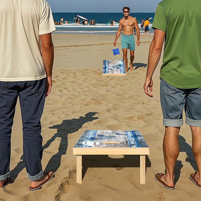 Cornhole Board Set, Regulation Size 4 x 2FT/3 x 2FT Solid Wood Corn Hole Game Set with 8 Bean