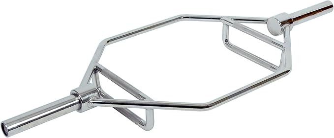 Sunny Health & Fitness Strength Training Olympic Hex Bar Barbell, High Load Capacity, Swivel