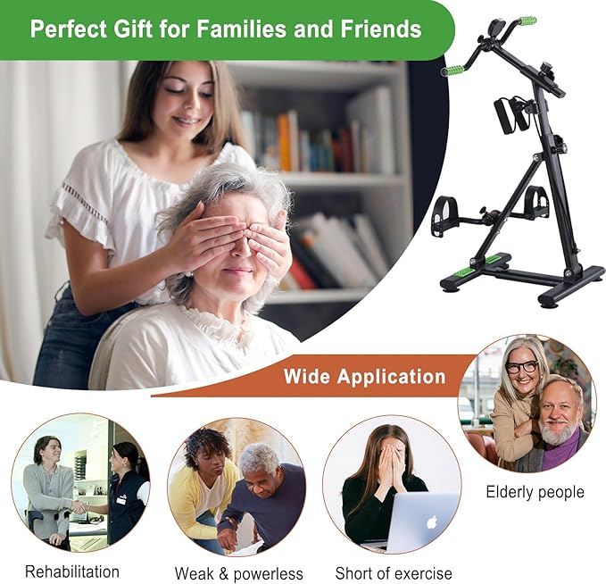 Pedal Exerciser Bike for Seniors, Hand Arm Leg and Knee Physical Therapy Peddler Exercise