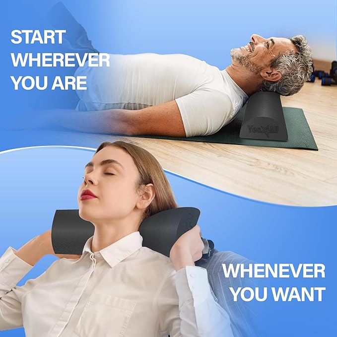 Yes4All Medium Firm Half Foam Rollers for Post-Workout Relaxation, 12/18/24/36 inch PE Foam Roll