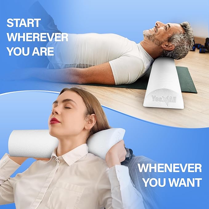 Yes4All Medium Firm Half Foam Rollers for Post-Workout Relaxation, 12/18/24/36 inch PE Foam Roll