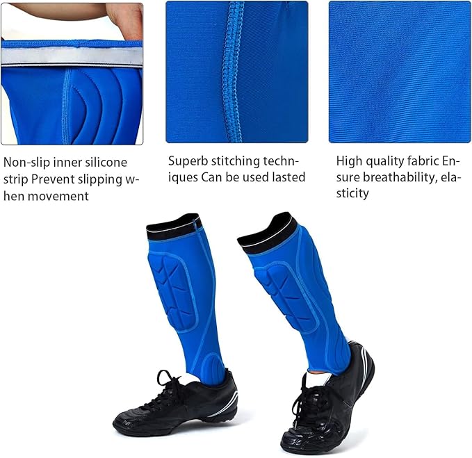 Soccer Shin Guards, Soccer Protective Gear with Calf and Ankle Pads, Shin Guard Pads for Youth and