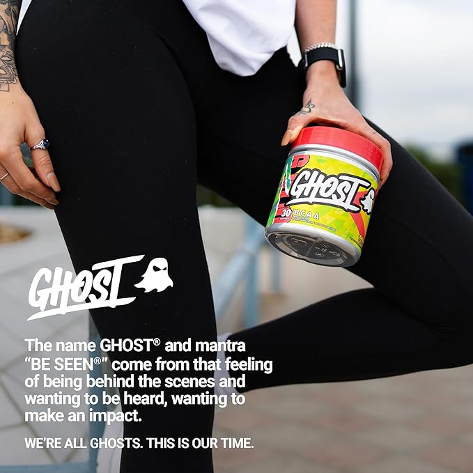GHOST BCAA Powder Amino Acids Supplement, Lemon Crush - 30 Servings - Sugar-Free Intra, Post & Pre