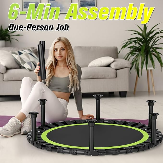 Foldable Mini Trampoline, 40"/48" Rebounder Trampoline for Adults & Kids, 440lbs Capacity Indoor