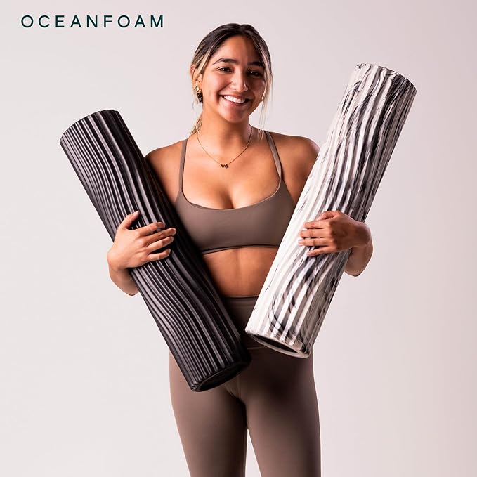 Oceanfoam Tsunami Roller (Black) - Soft, Textured Foam Roller for Physical Therapy, Back Pain