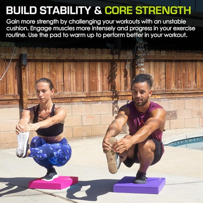 ProsourceFit Exercise Balance Pad – Non-Slip Cushioned Foam Mat & Knee Pad for Fitness and