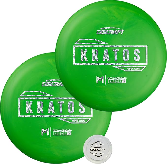Discraft Hard Kratos 2-Pack - Matching Putt and Approach Discs in Durable Hard Plastic - 170-172g