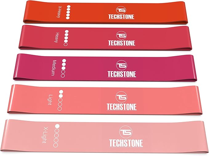 TechStone Resistance Bands Set for Men and Women, Pack of 5 Different Levels Elastic Band for Home