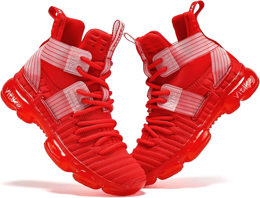 VITUOFLY Kids Basketball Shoes Boys Air Cushion Sneakers Girls Mid Top School Hoops Shoes Non-Slip