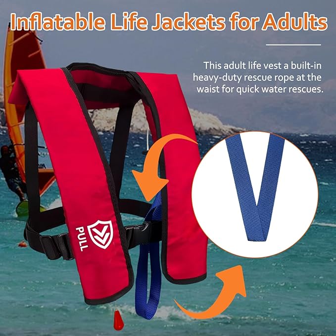 Automatic/Manual Inflatable Life Jacket| Inflatable PFD Kayak Vest Adult| Life Vest for Adults|