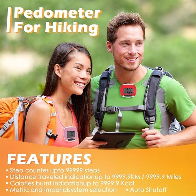 9 Pcs Simple Pedometers Bulk for Walking Steps and Miles Walking Step Counters with Calories Burned