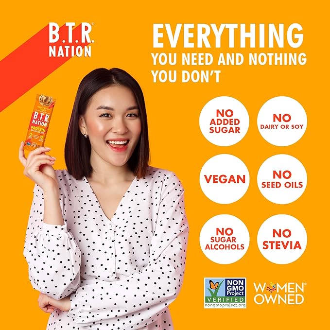 B.T.R Nation Vegan Keto Plant Based High Protein & HIgh Fiber Bars - Peanut Butter Crunch Protein+