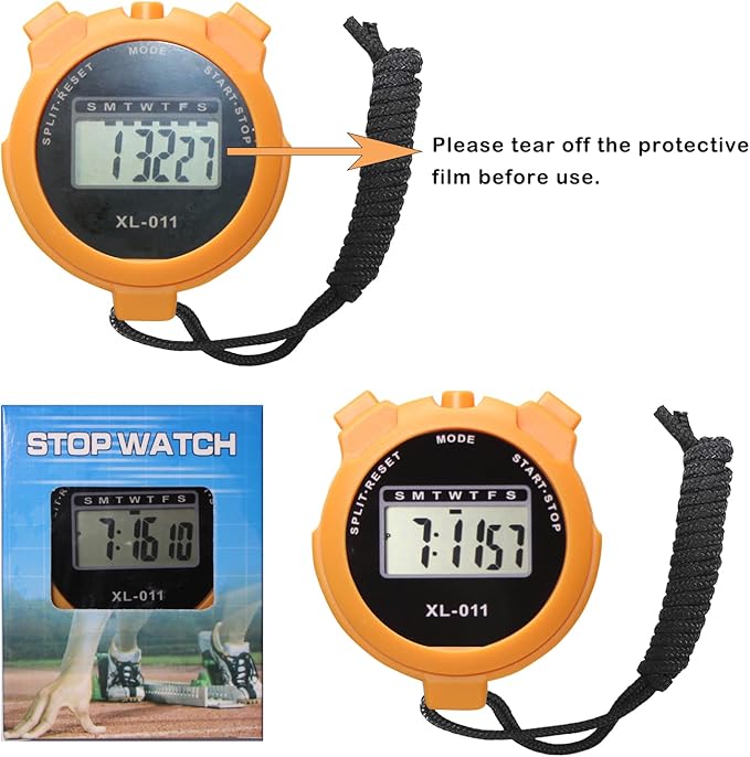 16-Pack Multi-Function Electronic Digital Sport Stopwatch Timer, Large Display with Date Time and