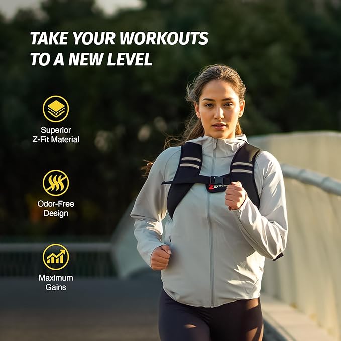 ZELUS Weighted Vest, Z-Fit Soft Iron Weighted Vest for Women and Men, 5/10/15 lb Weight Vest with