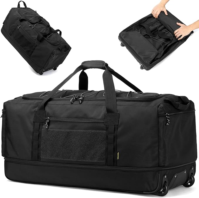 Laripwit Collapsible Duffle Bag with Wheels 130-170L Extra Large Expandable Travel Duffel Bag for