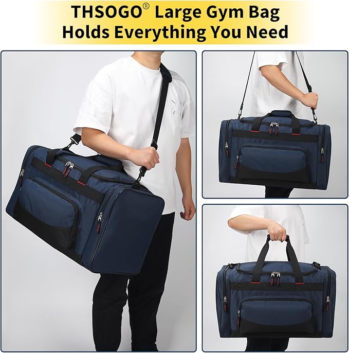 22 inch Gym Bag for Men - 55L Large Travel Duffle Bag Sports Equipment Bag with Multiple Zippered
