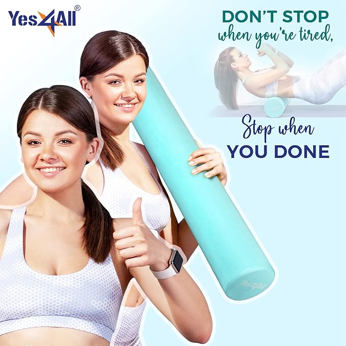 Yes4All EVA Firm Foam Roller for Back - Round Back Roller for Exercise, Yoga & Pilates 12/18/24/36