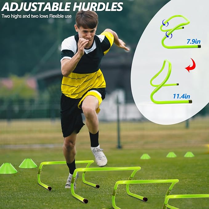 Agility Training Equipment, Football Training Equipment Includes 20FT Agility Ladder,4 Adjustable