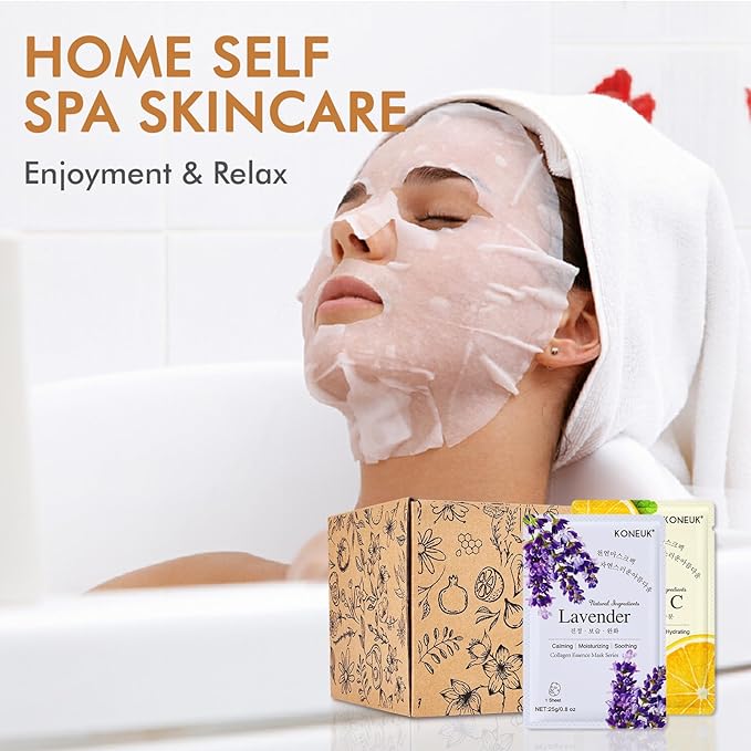 70 Pack Sheet Face Masks Skincare, Hydrating Face Masks Suitable for All Skin Types, Bulk Facial