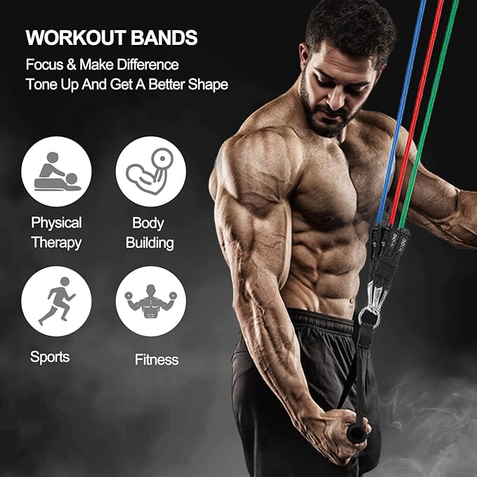 Resistance Bands,Exercise Bands,Resistance Bands for Working Out with Handles for Men and