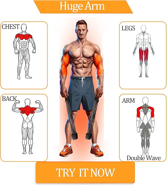Ropeless Battle Ropes for Home Gym-Cordless Training Rope Fitness Equipment for Men &