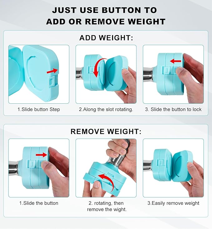 15LB 20LB 40LB 50LB Adjustable Dumbbell Set Free Weights Dumbbells Set for Women Men Hand Weights