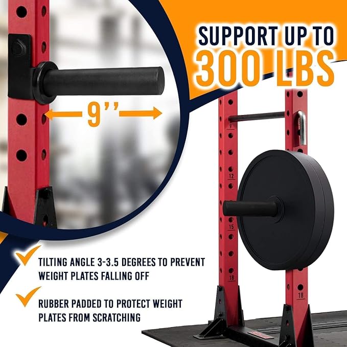 Yes4All Power Rack J-Hooks & Attachments ??Heavy Duty Barbell Holders Compatible with 2x2 & 3x3