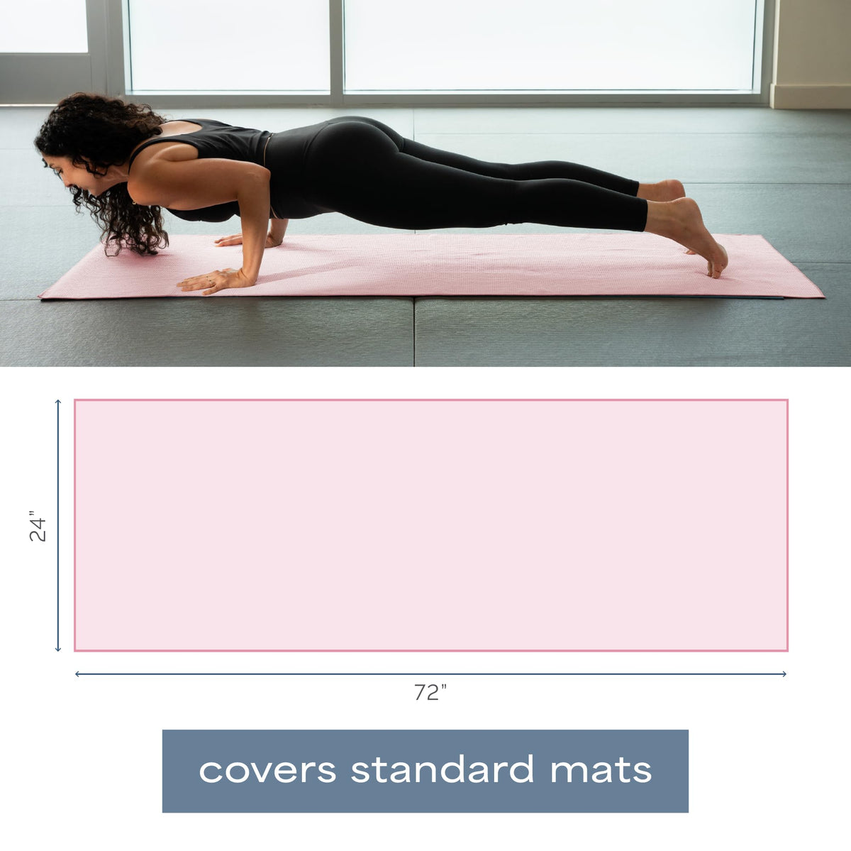 S&T INC. Aura Microfiber Yoga Mat Towel with Grip, 2 Pack, 24" x 72", Pink