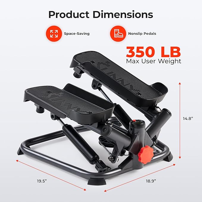 Sunny Health & Fitness Mini Steppers for Exercise at Home, Stair Step Workout Machine, Full Body