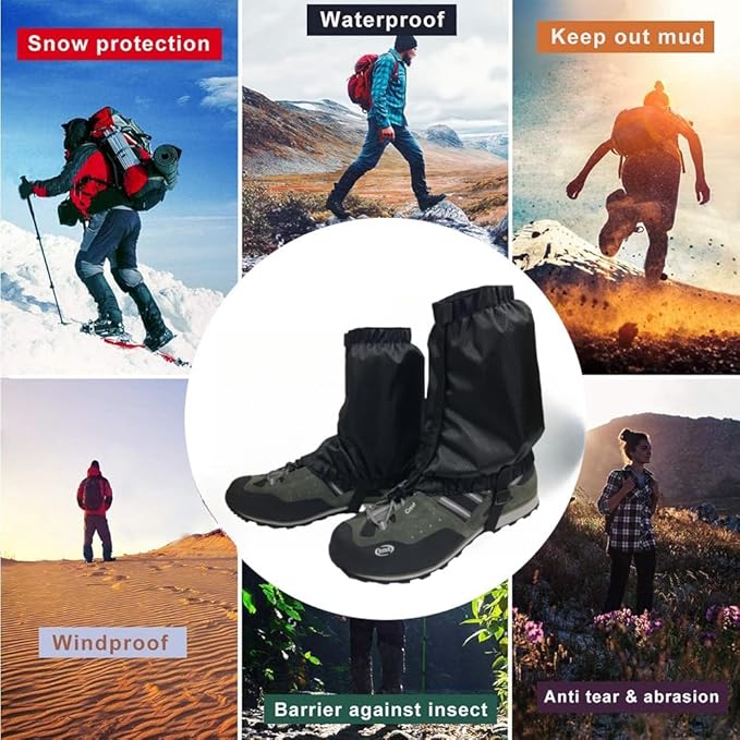 Waterproof Gaiters,Hiking Gaiters,Lightweight Adjustable Leg Gaiters for Men Women,Available in All