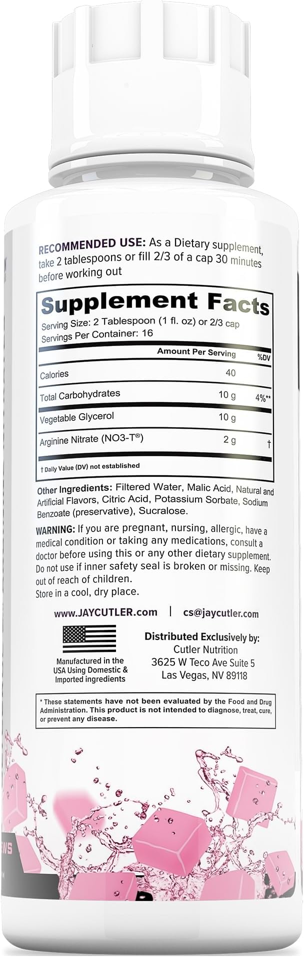 Liquid Pump - Glycerol and Arginine Nitrates for Optimized Pump pre-Workout Liquid Caffeine Free