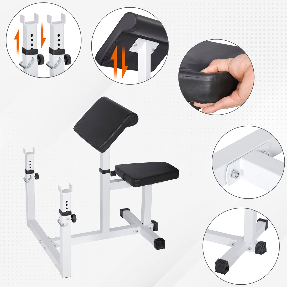 ANT MARCH Preacher Curl Weight Bench, Strength Training Max load 450LBS