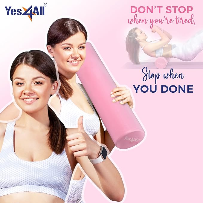 Yes4All EVA Firm Foam Roller for Back - Round Back Roller for Exercise, Yoga & Pilates 12/18/24/36