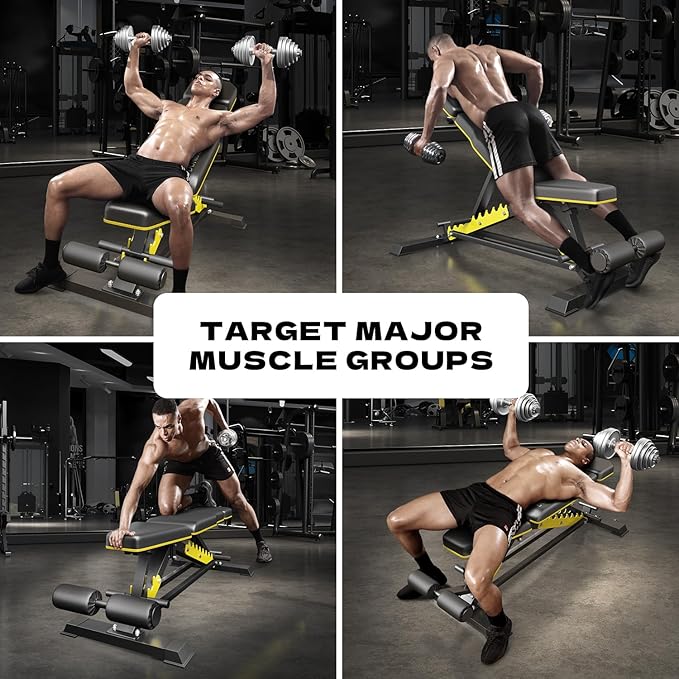 Heavy Duty Bench Adjustable Workout Bench Press Set for Home Gym Strength Training