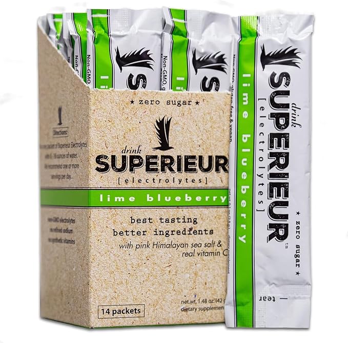 Superieur Electrolyte Powder Packets - Vegan Electrolyte Hydration Powder w/Sea Minerals - Keto