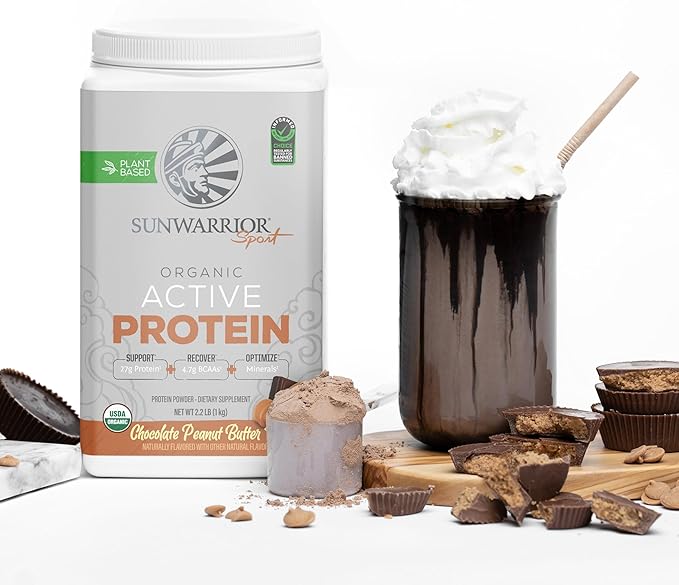 Sunwarrior Organic Plant Based Protein Powder | Vegan Organic Protein Powder with BCAAs Plus