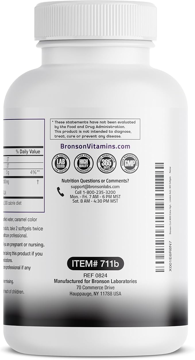 Bronson CLA 3000 Extra High Potency Supports Healthy Weight Management Lean Muscle Mass
