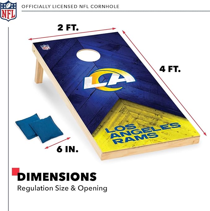 NFL Football 2' x 4' Regulation Size Solid Wood Cornhole Set with Direct Print HD Team Graphics